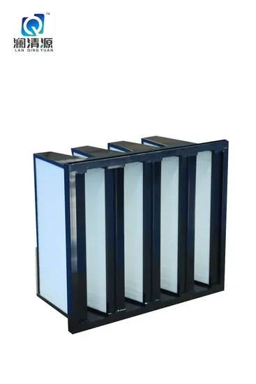 Clean Room Custom Filter, Air Flow High Quality Fiberglass Industry Ultra High Efficiency W Type Air Purifier Bank V Cell HEPA Air Filter, Industrial Filter 